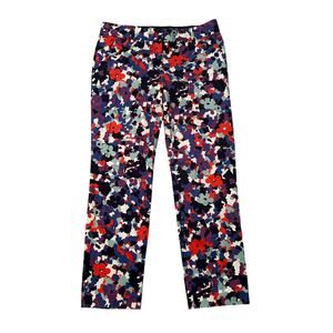 Tory Burch multicolor print straight leg pants size 4